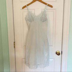 Vintage Van Raalte Baby Blue Lace Slip 34A